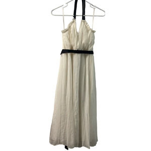 Jonathan Martine White Halter Neck Pleated Dress